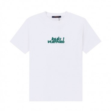 루이비통 남성 화이트 크루넥 반팔티 - Mens White Tshirts 