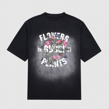 구찌 남성 블랙 크루넥 반팔티 - Mens Black Tshirts 