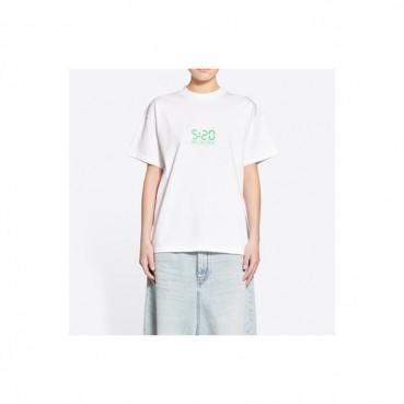 발렌시아가 남성 크루넥 화이트 반팔티 - Mens White Tshirts 