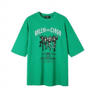 발렌시아가 남성 크루넥 그린 반팔티 - Mens Green Tshirts 