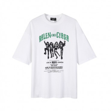 발렌시아가 남성 크루넥 화이트 반팔티 - Mens White Tshirts 
