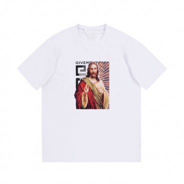 지방시 남성 크루넥 화이트 반팔티 - Mens White Tshirts 