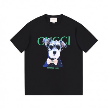 구찌 남성 블랙 크루넥 반팔티 - Mens Black Tshirts 