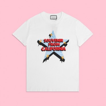 구찌 남성 화이트 크루넥 반팔티 - Mens White Tshirts 