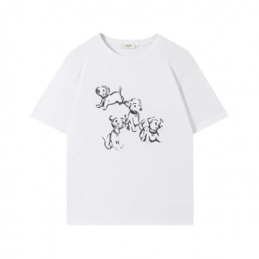 셀린느 남성 크루넥 화이트 반팔티 - Celine Mens White Tshirts 