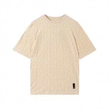 펜디 남성 아이보리 크루넥 반팔티 - Mens Ivory Tshirts 
