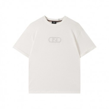 펜디 남성 아이보리 크루넥 반팔티 - Mens Ivory Tshirts 