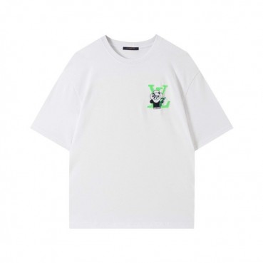 루이비통 남성 화이트 크루넥 반팔티 - Mens White Tshirts 
