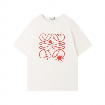 로에베 남성 이니셜 아이보리 반팔티 - Mens Ivory Tshirts 