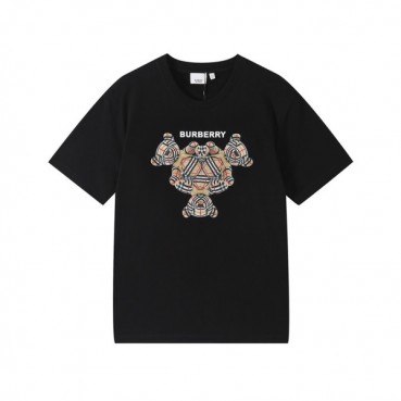 버버리 남성 블랙 크루넥 반팔티 - Mens Black Tshirts 