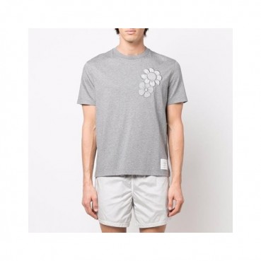 톰브라운 남성 그레이 크루넥 반팔티 - Mens Gray Tshirts 