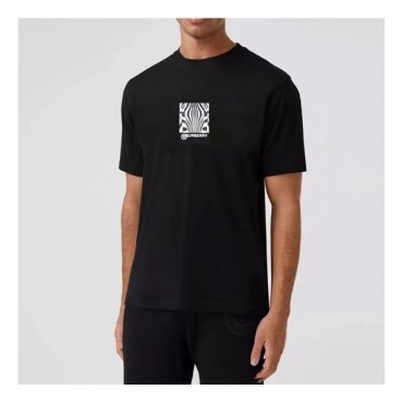 버버리 남성 블랙 크루넥 반팔티 - Mens Black Tshirts 