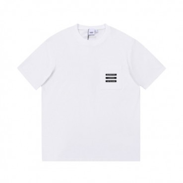 버버리 남성 화이트 크루넥 반팔티 - Mens White Tshirts 