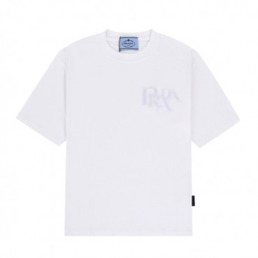 프라다 남성 크루넥 화이트 반팔티 - Mens White Tshirts 