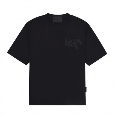 프라다 남성 크루넥 블랙 반팔티 - Mens Black Tshirts 