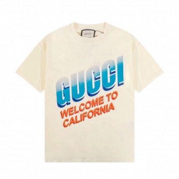 구찌 남성 아이보리 크루넥 반팔티 - Mens Ivory Tshirts 