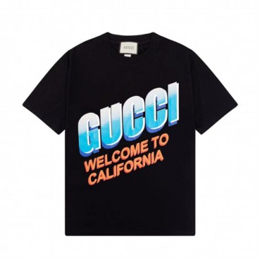 구찌 남성 블랙 크루넥 반팔티 - Mens Black Tshirts 