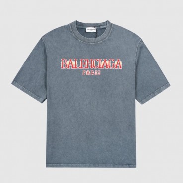 발렌시아가 남성 그레이 크루넥 반팔티 - Mens Gray Tshirts 