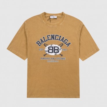 발렌시아가 남성 카멜 크루넥 반팔티 - Mens Camel Tshirts 