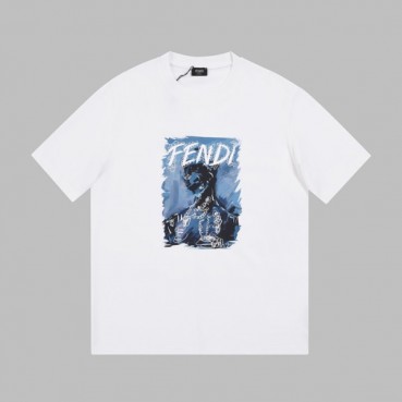 펜디 남성 화이트 크루넥 반팔티 - Mens White Tshirts 