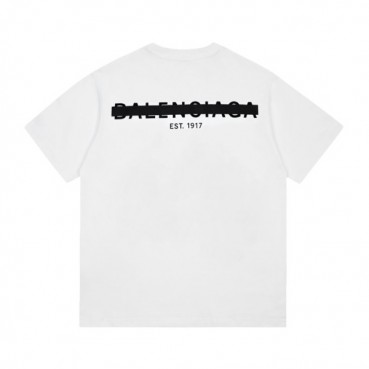 발렌시아가 남성 크루넥 화이트 반팔티 - Mens White Tshirts 