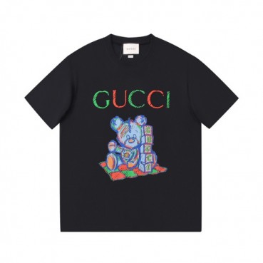 구찌 남성 블랙 크루넥 반팔티 - Mens Black Tshirts 
