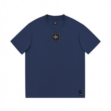 펜디 남성 네이비 크루넥 반팔티 - Mens Navy Tshirts 