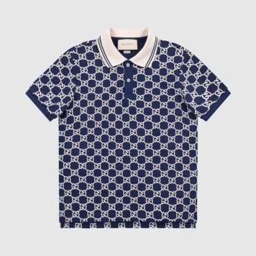 구찌 남성 네이비 폴로 반팔티 - Mens Navy Tshirts 