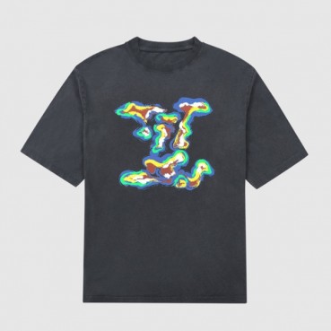 루이비통 남성  블랙 크루넥 반팔티 - Mens Black Tshirts 