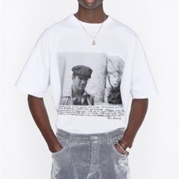 디올 남성 크루넥 화이트 반팔티 - Mens White Tshirts 