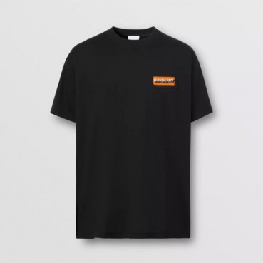 버버리 남성 블랙 크루넥 반팔티 - Mens Black Tshirts 