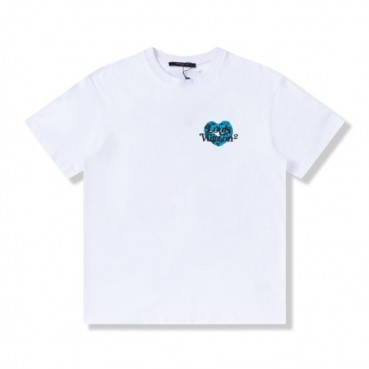 루이비통 남성 화이트 크루넥 반팔티 - Mens White Tshirts 