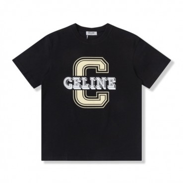 셀린느 남성 크루넥 블랙 반팔티 - Mens Black Tshirts 