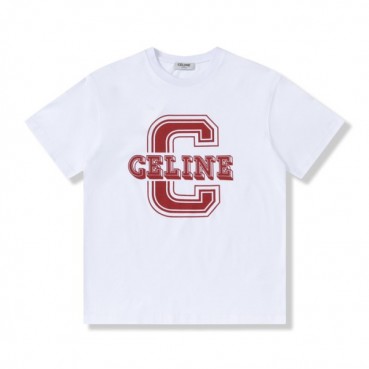 셀린느 남성 크루넥 화이트 반팔티 - Mens White Tshirts 