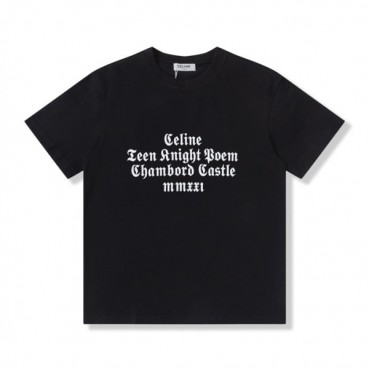 셀린느 남성 크루넥 블랙 반팔티 - Mens Black Tshirts 