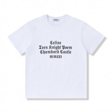 셀린느 남성 크루넥 화이트 반팔티 - Mens White Tshirts 