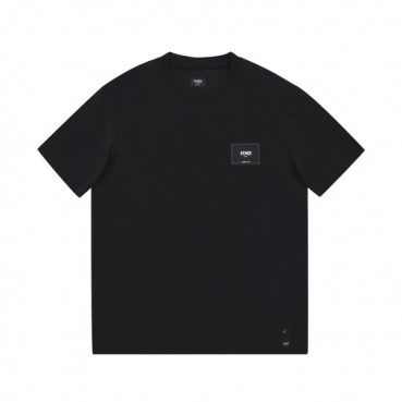 펜디 남성 블랙 크루넥 반팔티 - Mens Black Tshirts 