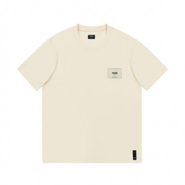 펜디 남성 아이보리 크루넥 반팔티 - Mens Ivory Tshirts 