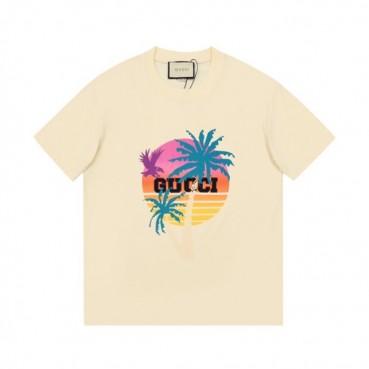 구찌 남/녀 크루넥 아이보리 반팔티 - Unisex Ivory Tshirts 