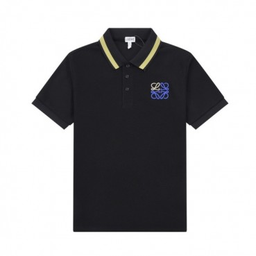 로에베 남성 이니셜 블랙 반팔티 - Mens Black Tshirts 