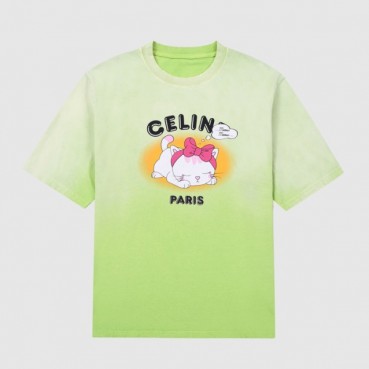 셀린느 여성 그린 반팔티 - Celine Womens Green Tshirts 