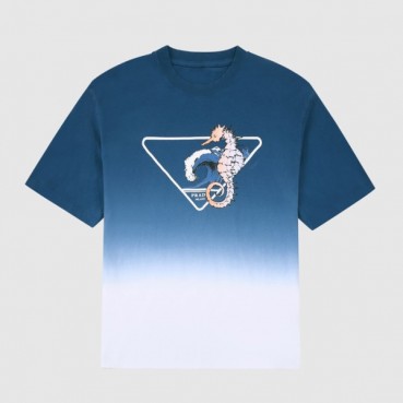 프라다 남성 크루넥 블루 반팔티 - Mens Blue Tshirts 