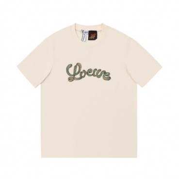 로에베 남성 이니셜 아이보리 반팔티 - Mens Ivory Tshirts 