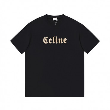 셀린느 남성 크루넥 블랙 반팔티 - Mens Black Tshirts 