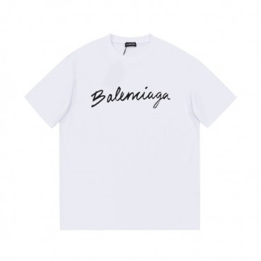 발렌시아가 남성 크루넥 화이트 반팔티 - Mens White Tshirts 