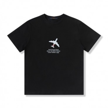 루이비통 남성 화이트 블랙 반팔티 - Mens Black Tshirts 