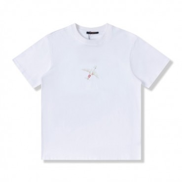 루이비통 남성 화이트 크루넥 반팔티 - Mens White Tshirts 