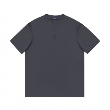 루이비통 남성 블랙 크루넥 반팔티 - Mens Black Tshirts 