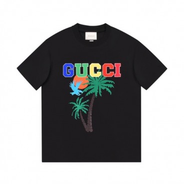 구찌 남/녀 크루넥 블랙 반팔티 - Unisex Black Tshirts 