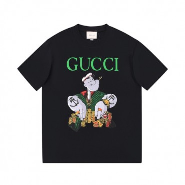 구찌 남/녀 크루넥 블랙 반팔티 - Unisex Black Tshirts 
